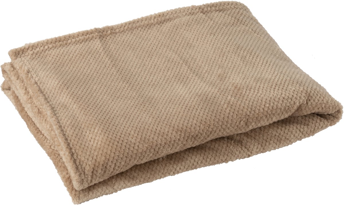J-Line deken Snuggle - polyester - beige