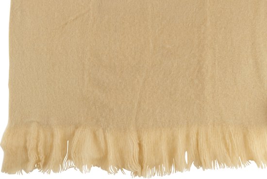 J-Line plaid Frange - polyester - beige - 180 x 130 cm