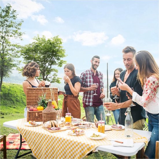 ADSafety Inklapbare Tafel - 10 Stuks - Campingtafel - Klaptafel - Vouwtafel Buiten - Tuintafel - 180 x 74 x 74 cm - Wit van ADSafety — afbeelding 2