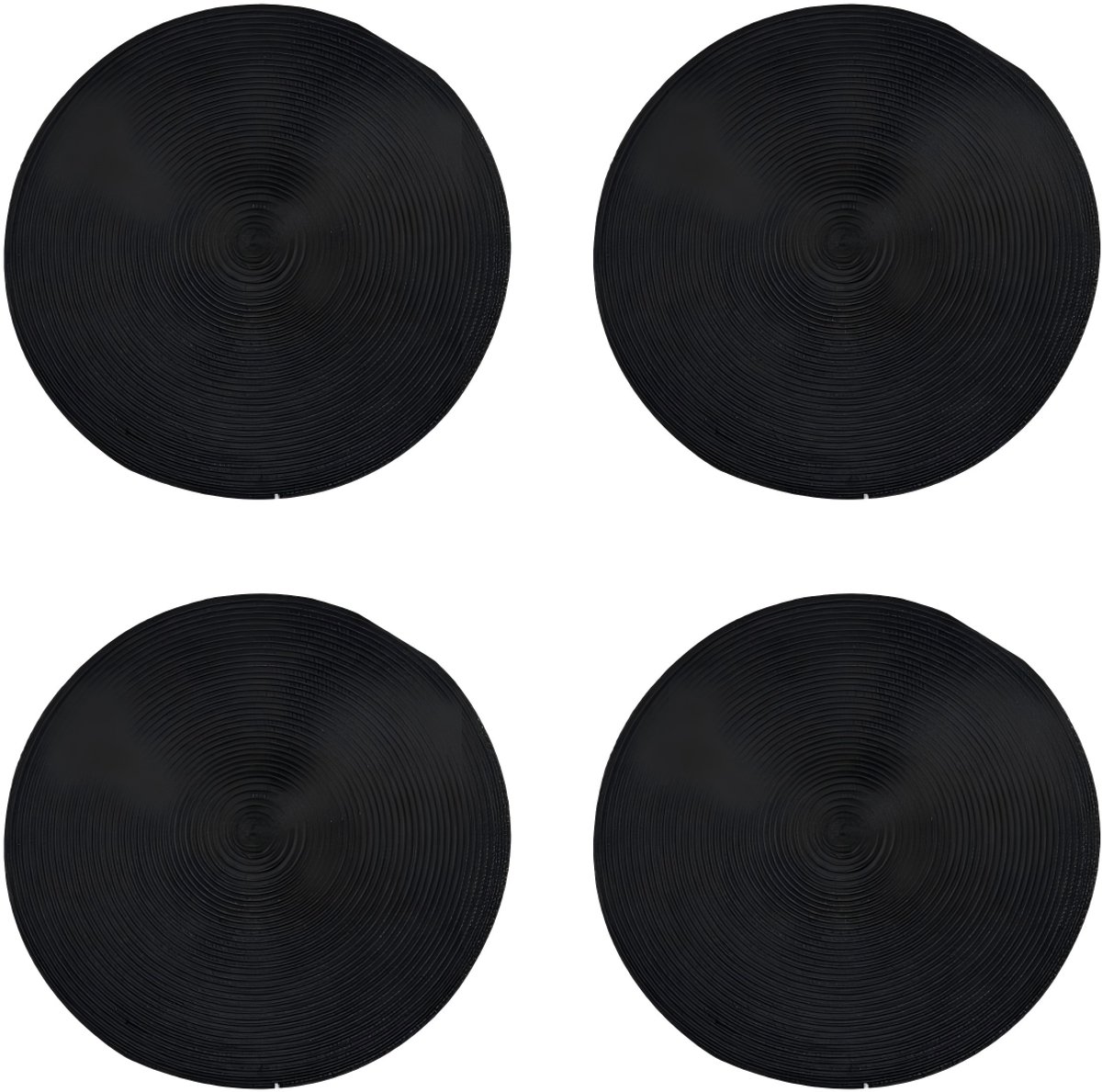 Ronde tafelmat-hittebestendige placemat-keukentafelmat-4-delig-38*38cm-Zwart