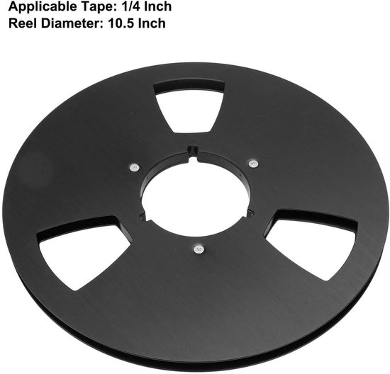 Professionele 1/4 10.5 Inch Lege Opname Reel - Geluidsband Lege Spoel met 3 Gaten RVS Schroeven voor Reel to Reel Tape Speler (Zwart) — afbeelding 2