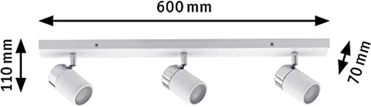 Spot Licht LED 3x GU10 met Spatwaterbescherming voor Badkamer - Wit/Chroom