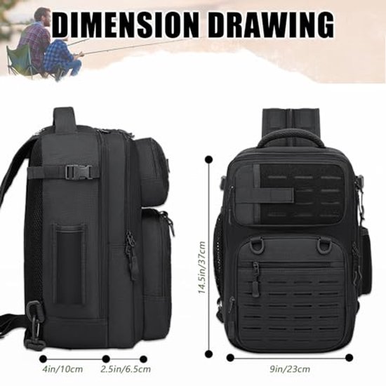BlesMaller 2-in-1 visrugzak met hengelhouder, vistas, 25 liter, tactische vissen, schoudertas, militaire rugzak voor vissen, wandelen, camouflage BlesMaller 2-in-1 visrugzak met hengelhouder, vistas, 25 liter, tactische vissen, schoudertas, militaire rugzak voor vissen, wandelen, camouflage