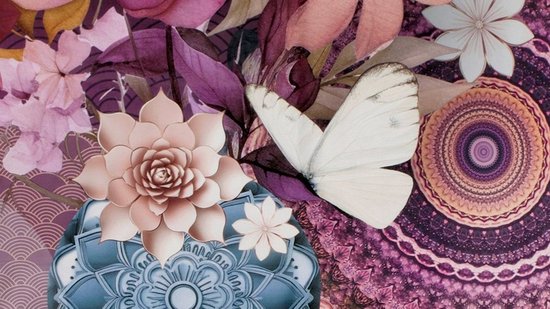 Yoga/Reishanddoek 75x180 cm - Mandala en Bloemen Print - Multi - 1 Persoons - 100% Microvezel - Oeko-Tex Gecertificeerd van Merkloos — afbeelding 4