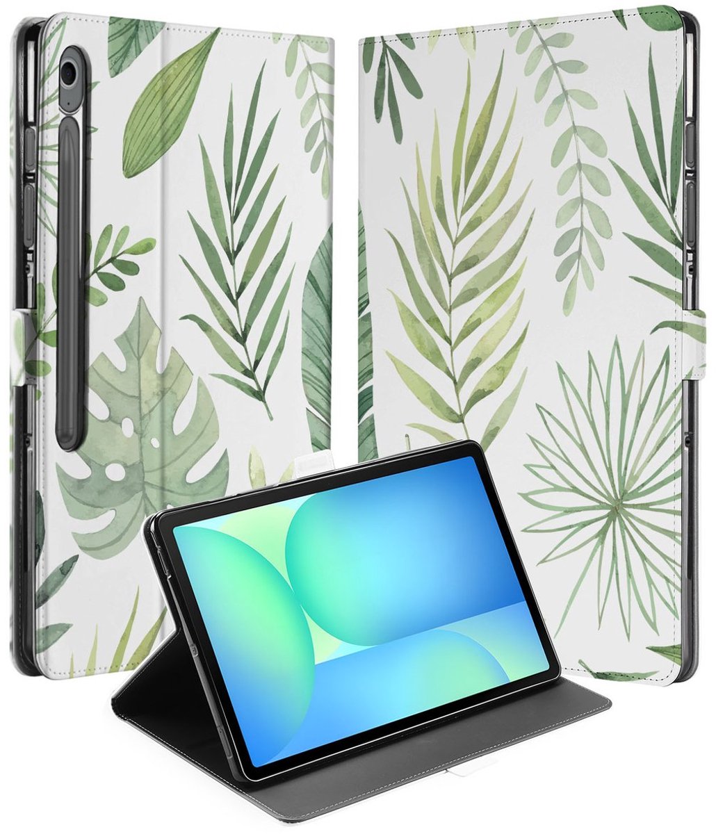 Samsung Galaxy Tab S10 FE Plus Book Case Hoesje met Standaard Leaves