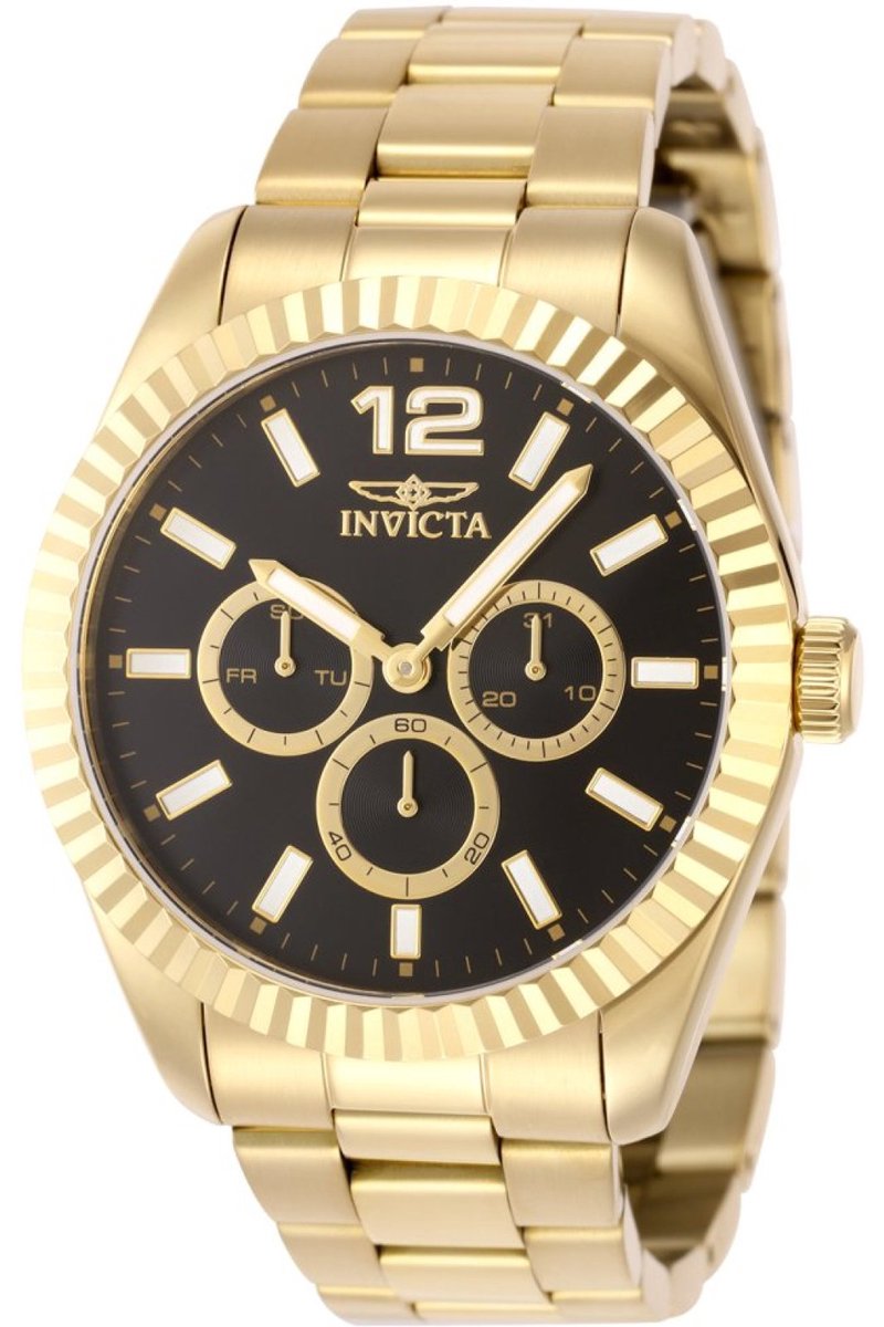 Invicta Specialty 49519 Heren Horloge - Waterdicht - Analoog - Quartz Uurwerk - Roestvrij Staal met zwarte Wijzerplaat - 43mm