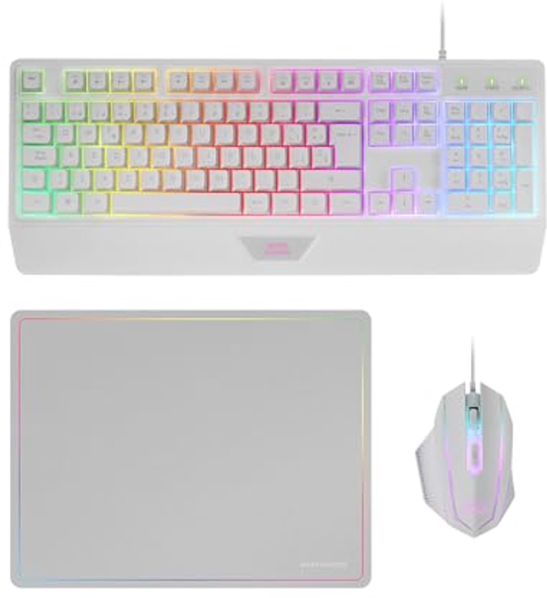 Ergonomische 3-in-1 Gaming Combo met LED RGB Toetsenbord, 3200 DPI Muis en Nanotextiel Muismat