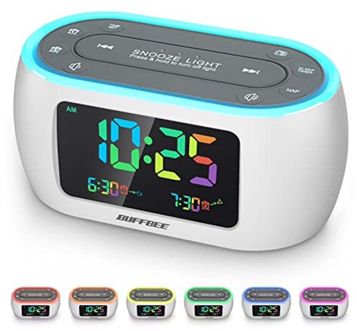 Digitale Radiowekker met Multifunctionele LED Nachtlamp en Dubbel Alarm