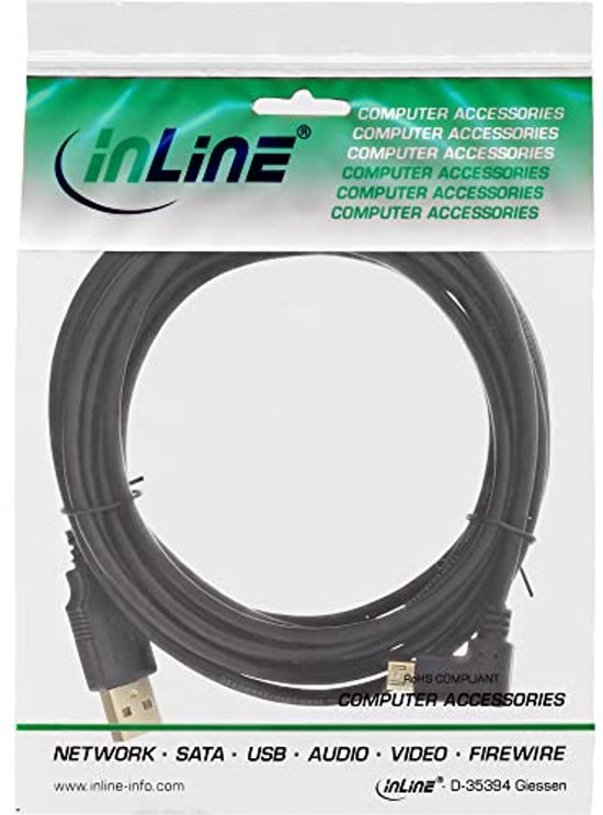 INLINE S-VHS KABEL 4pol mini DIN Stecker / Stecker schwarz 2m EUR 3,12 - DE