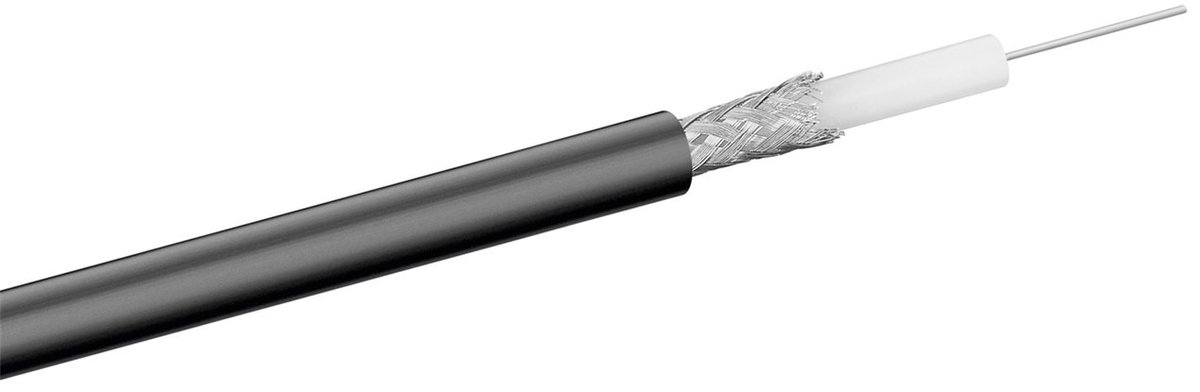 RG59 75 Ohm coaxkabel op rol voor binnen - 6,2mm / zwart - 100 meter