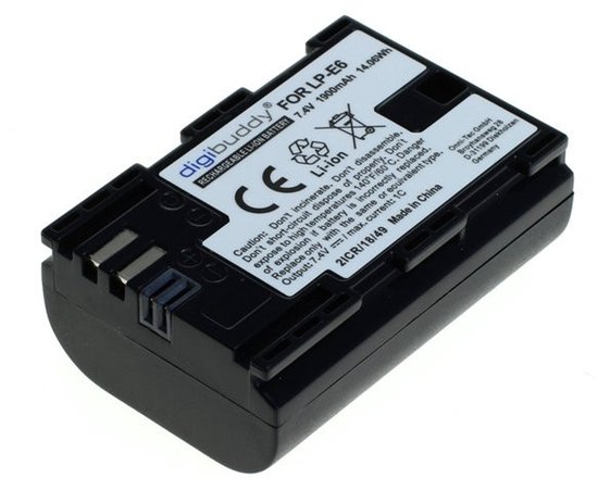 Digibuddy 1900mAh Li-Ion accu voor Canon LP-E6 / LP-E6N EOS 5D 6D 7D 60D 70D DSLR camera