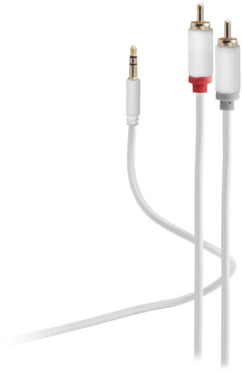 Flexline®-mini 3,5mm Klinke auf Cinch RCA Kabel, weiß, 1,5m