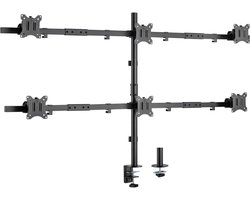 InLine bureaubeugel voor 6 monitoren tot 32 inch | 2x crossbar | full motion