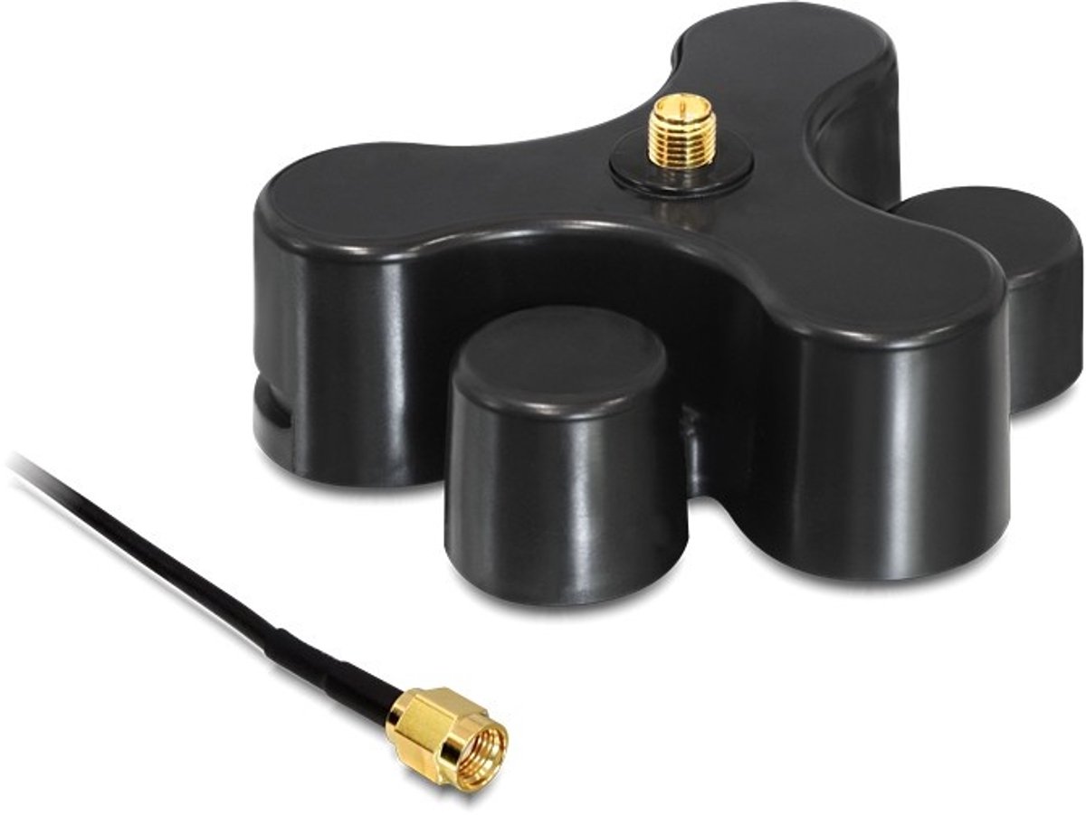 Zwarte basis voor 1 SMA-RP antenne - 1 meter