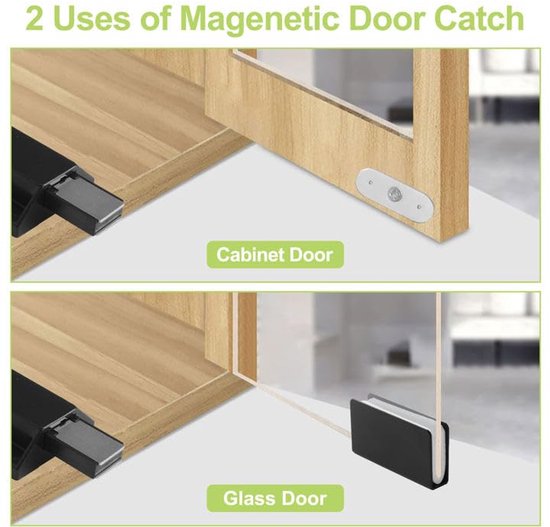 UFURMATE Glass Door Magnetic Catch Latch Closures Kit, Push Open Single Glass Door Magnetic - View #14