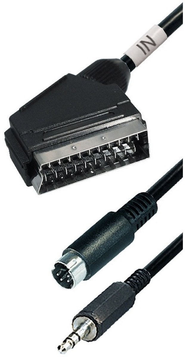 S-VHS en 3,5mm Jack (m) naar Scart (m) kabel / zwart - 10 meter