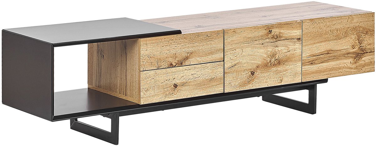 Beliani FIORA - TV-meubel - Lichte houtkleur - MDF Bruin