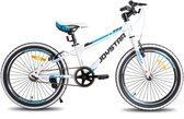 JOYSTAR Lubbock 20" Kinder Hardtail Mountainbike - 1 versnelling - V-brake - Witte noppenbanden - Wit - Geschikt voor buitenactiviteiten in de lente
