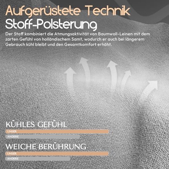 Ergonomische Gamingstoel met Massagesteun en Voetensteun - Geschikt voor Gamer en Kantoor, Maximaal 150 kg, Grijs — afbeelding 2