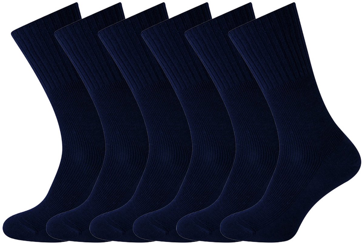 Heren sokken zonder elastiek Wollen sokken Merk: Basset Blauw