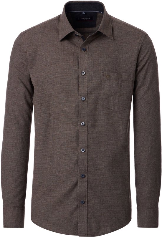Chemise Casa Moda Structure Marron - Taille 4XL - Homme - Chemises décontractées