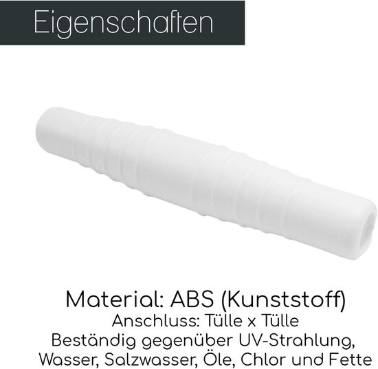 ABS slangaansluiting I Ø 32-38 mm I Slangaansluiting I Dubbele aansluiting I Slangverdeler I 2-weg slangaansluiting I ABS aansluiting met aansluiting voor zwembad- vijver en tuin van Merkloos — afbeelding 5