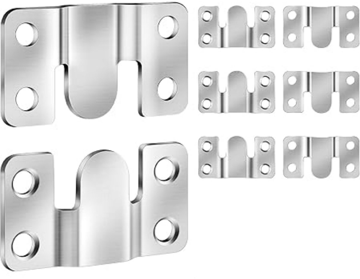EXCITAT Zware fotolijsthaken - Grote Chevron - voor foto's, spiegels, wandkleden en meubelbevestigingen - 5,4 x 3 cm - 8 stuks
