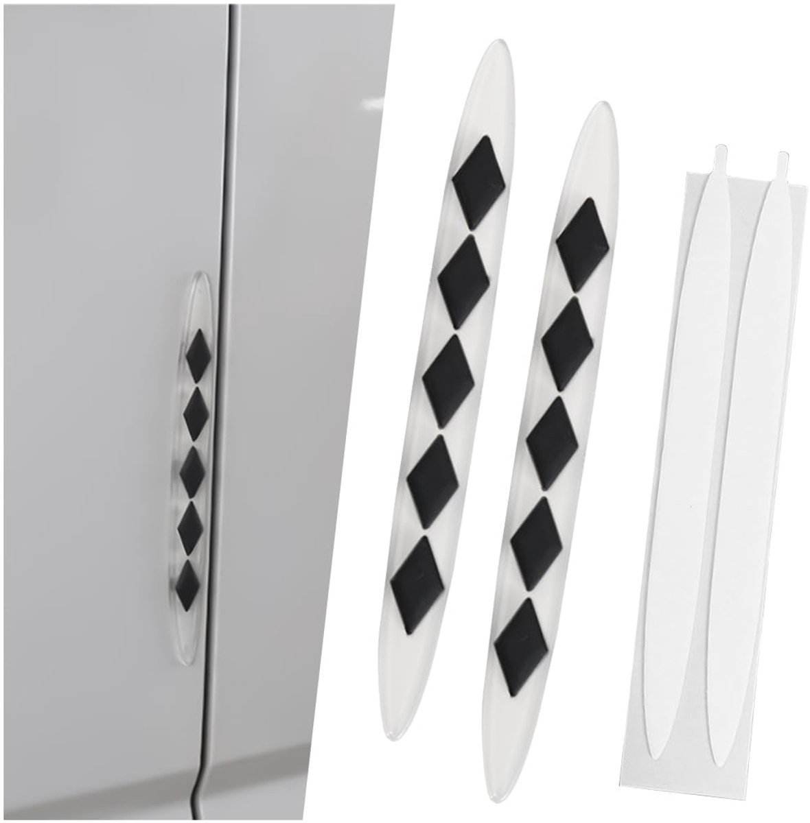 Image of 2 stuks randbeschermingsstrips voor autodeur, anti-wrijvingsstrip, bumperbescherming, universele auto voor buiten, decoratie, bescherming voor auto-accessoires (zwart)