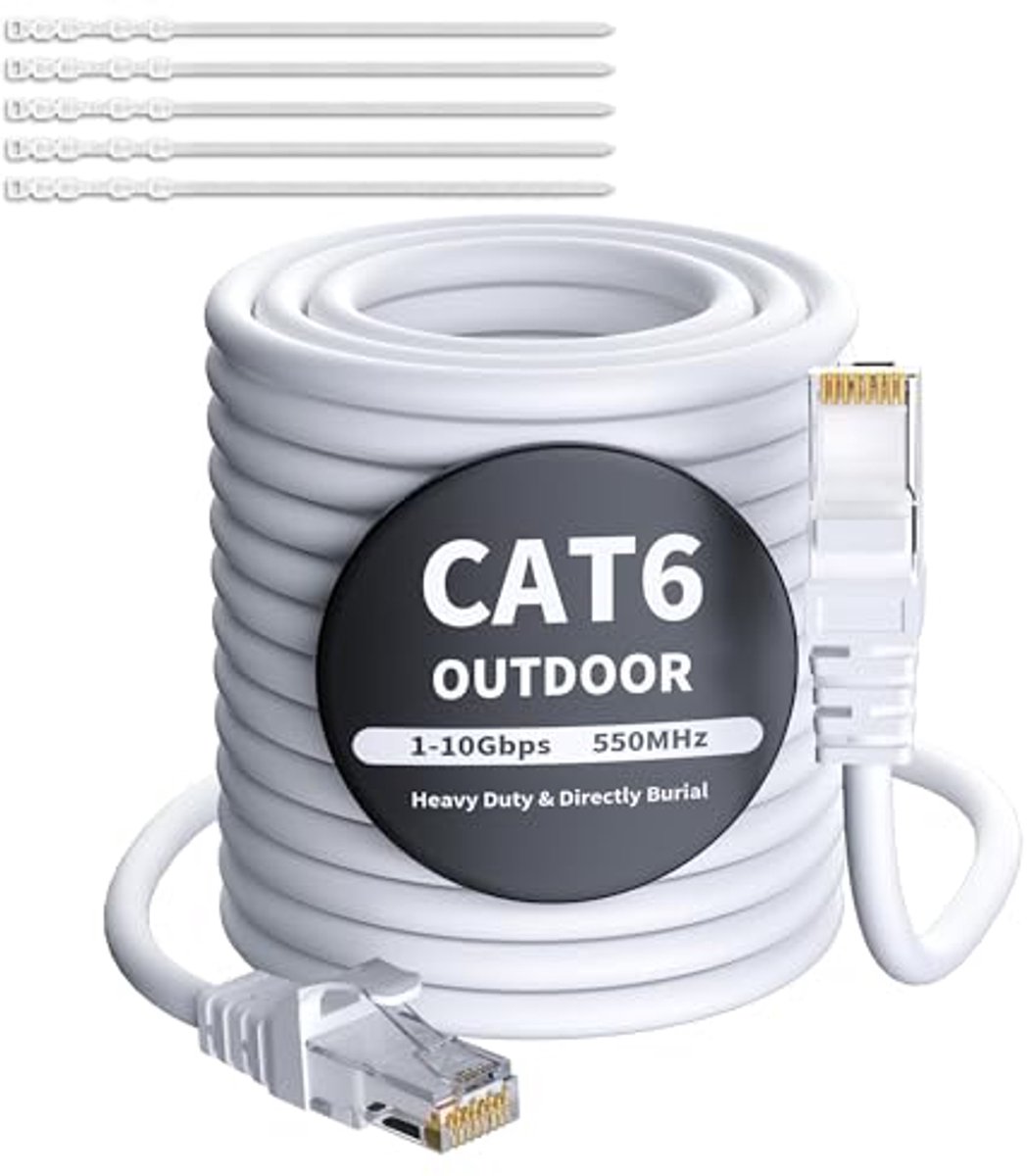 CAT 6 Ethernet Kabel 70m voor Binnen en Buiten Gebruik - Duurzaam en Waterproof