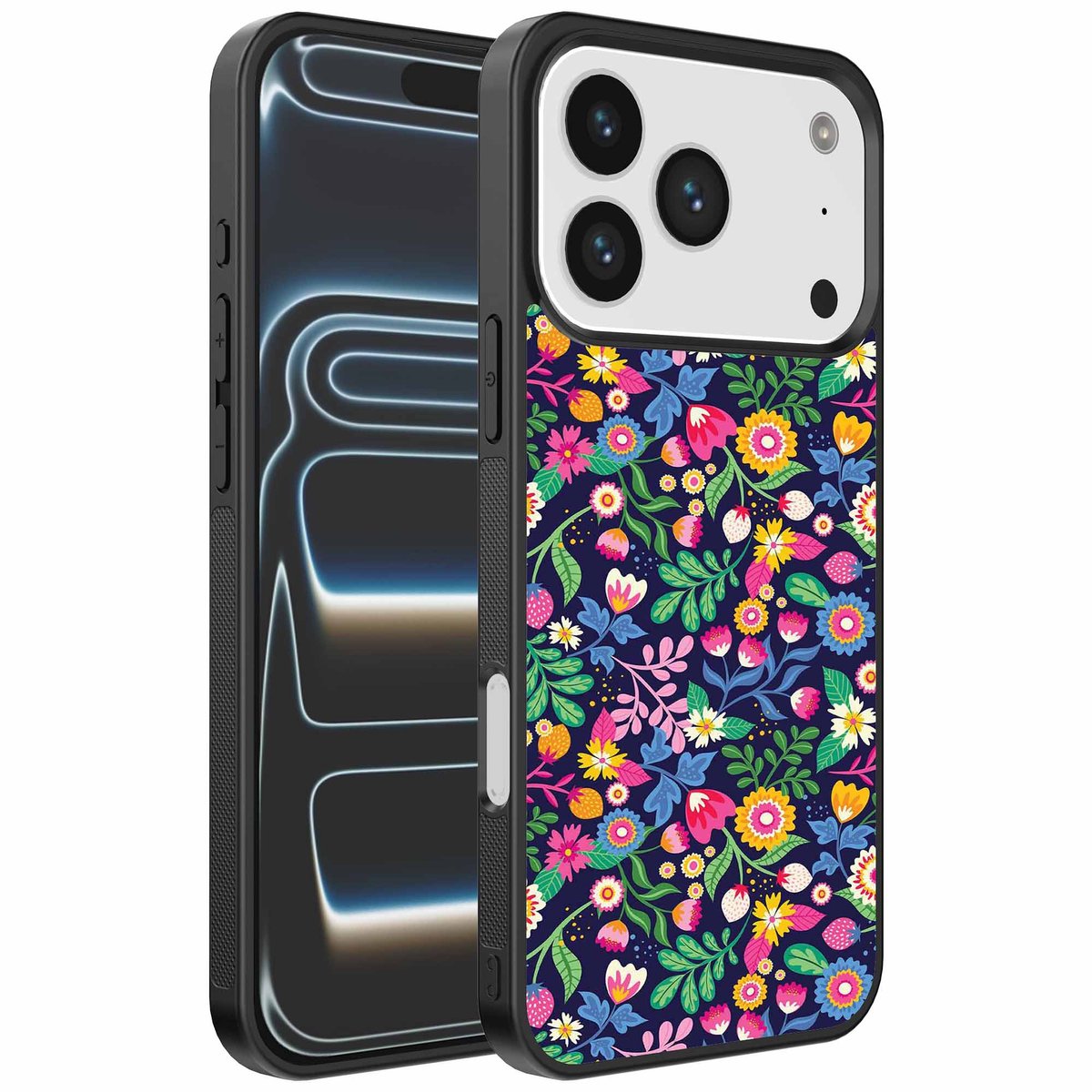 Geschikt voor iPhone 17 Pro Telefoonhoesje met bloemen opdruk - TPU backcover case flower design - Smartphonica geschikt voor iPhone 17 Pro