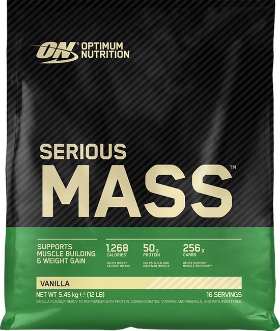 Optimum Nutrition Serious Mass - Vanilla - Mass Gainer - Weight Gainer - 5450 gram (16 servings)
