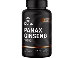 Pure. Panax Ginseng - 500mg - supplement - 120 capsules - koreaans krachtig kruiden supplement - magnesium