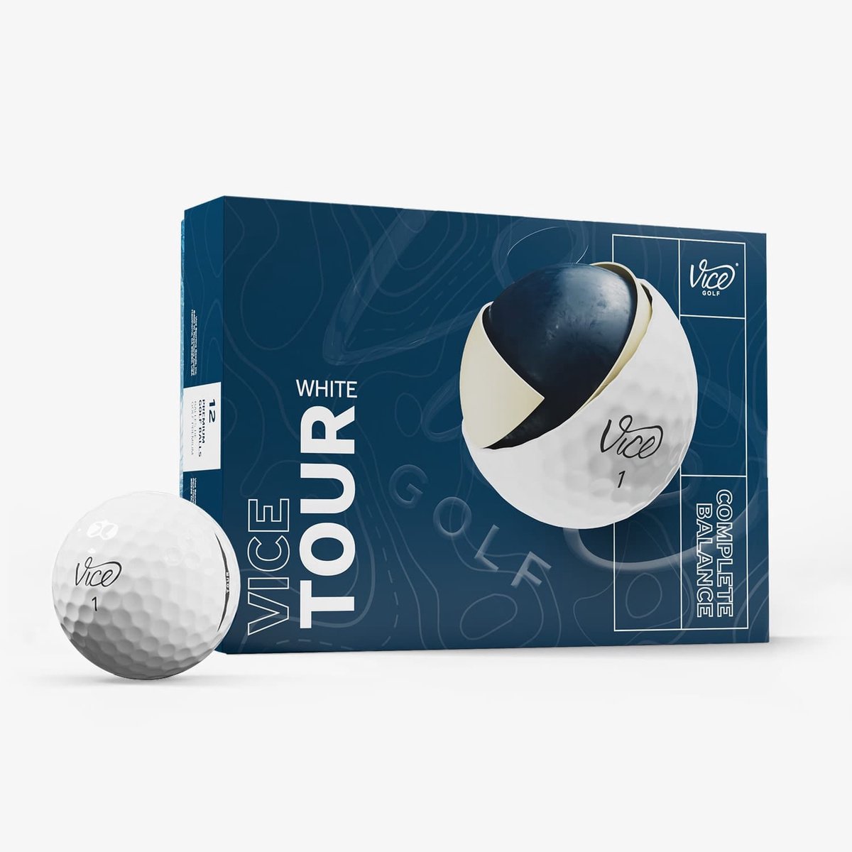 Vice Golf Tour - 12 Golfballen - Wit - 3-delige Surlyn® Constructie – Golf Accessoire