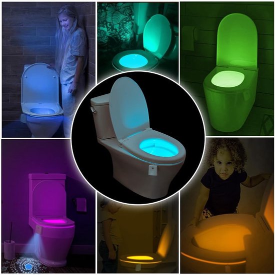Bewegingssensor toilet nachtlampje met 16 kleuren en USB oplaadbaar van Ailight — afbeelding 5
