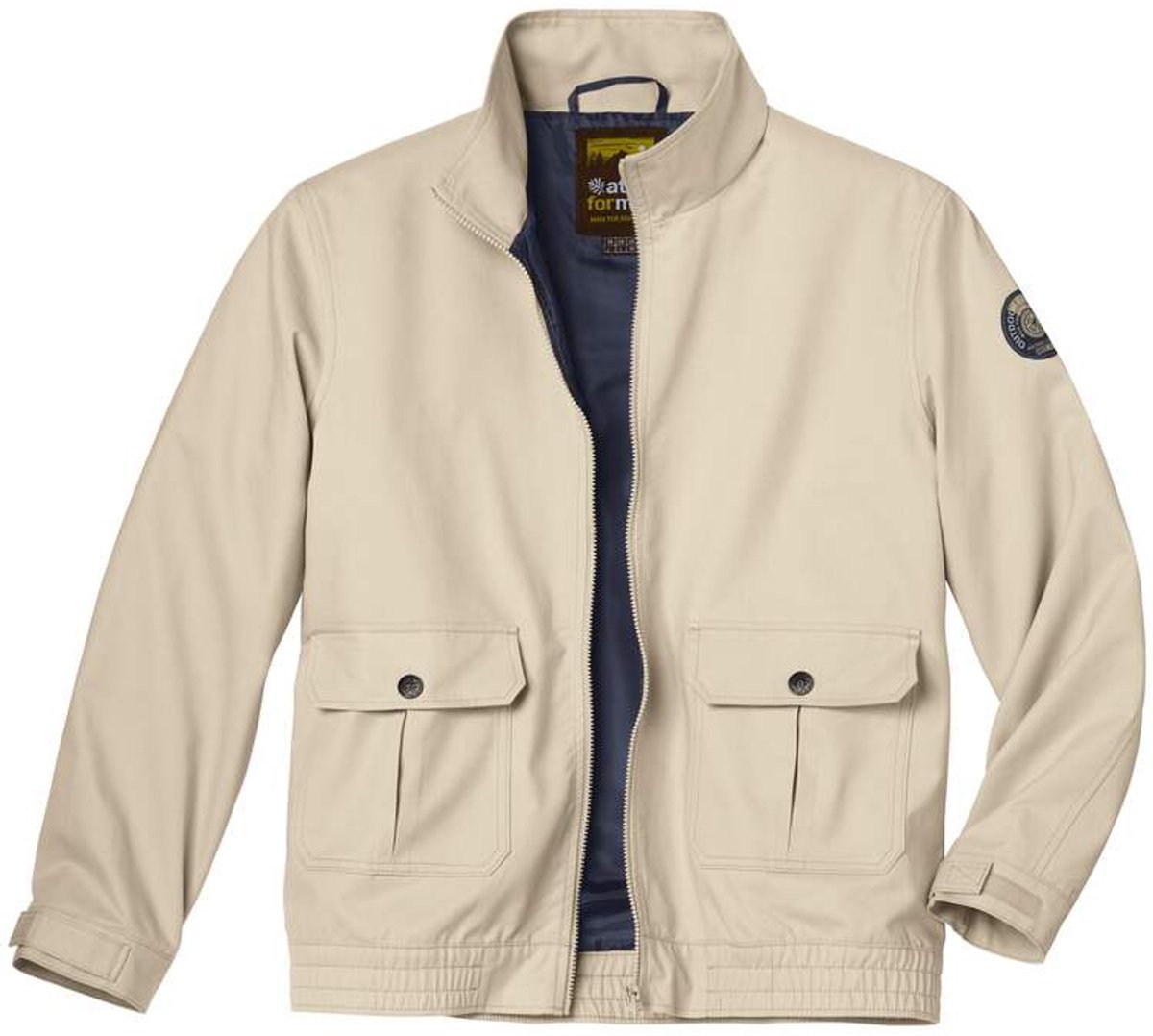 ATLAS FOR MEN - Zandbeige jack van twill - Heren - Verkrijgbaar in grote maten - 4XL