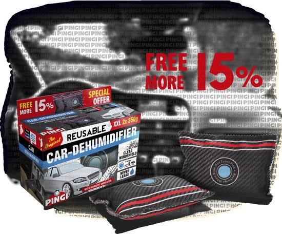 Pingi Herbruikbare Auto-ontvochtiger – Duopack 2x350g – Voorkomt Condens – Eenvoudig Te Drogen