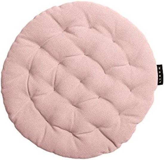 Coussin de chaise rond PromoHome Ø 37 cm - Katoen doux, lavable en machine - Rose poudré