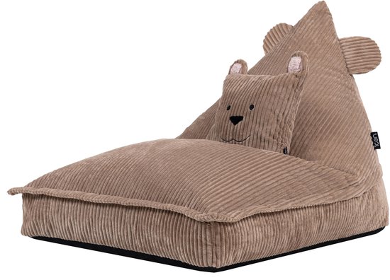 icon - Kinderzitzak Stoel Teddybeer - Ribfluweel - Bruin
