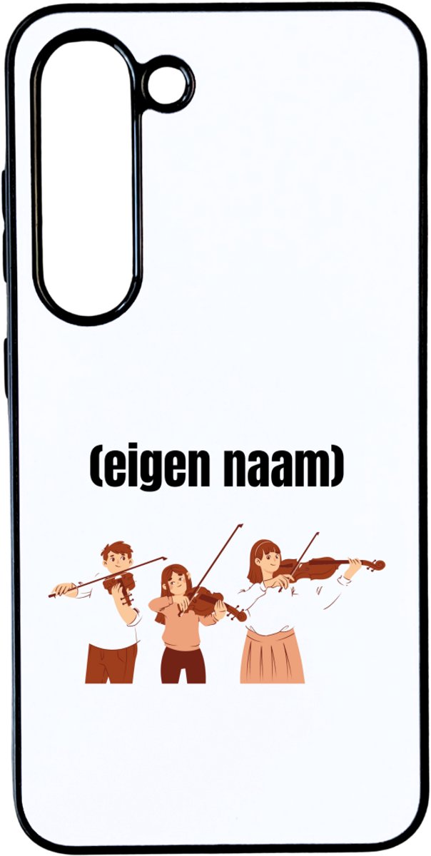 Hacebo® - 3 mensen met violen telefoonhoesje - Viool - muziek liefhebbers - telefoonhoesjes - met eigen naam - de echte viool liefhebber - cadeau - kado - hoesje geschikt voor Samsung Galaxy S23