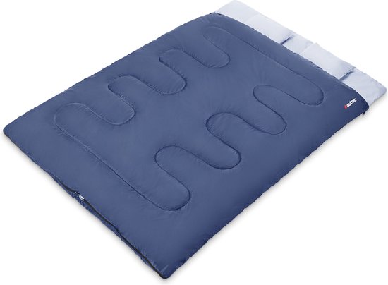 Dubbele slaapzak – Extra grote queensize – 3 seizoenen – Blauw