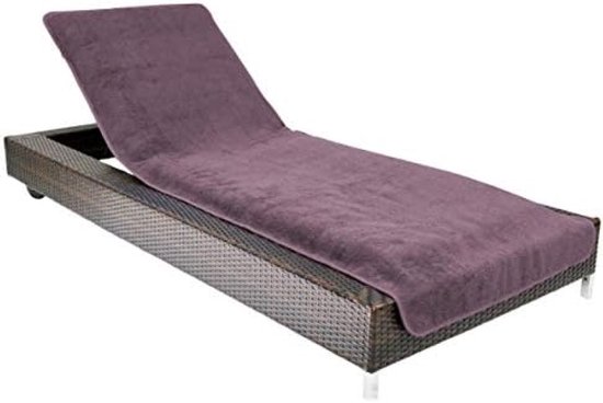 PromoHome XL Housse de Chaise Longue de Jardin - Protection en Tissu Éponge Doux avec Capuche - 75x200 cm "Violet"