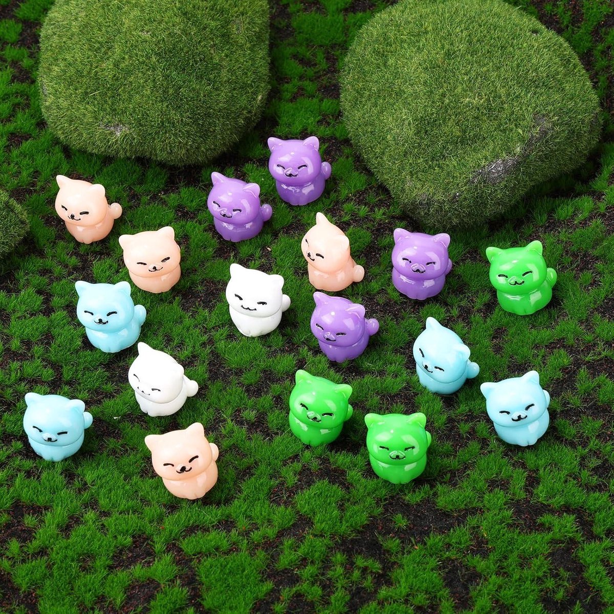 Unknown - Unknown - Figura - Set van 3 zwarte kattenfiguren in