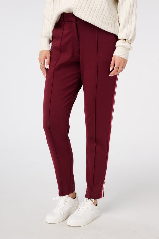 MS Mode Broek Tapered pantalon met bies aan de zijkant bol