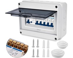 4-Weg Stroomonderbreker met IP65 Bescherming - Compacte Zekeringkast voor Caravan en Werkplaats