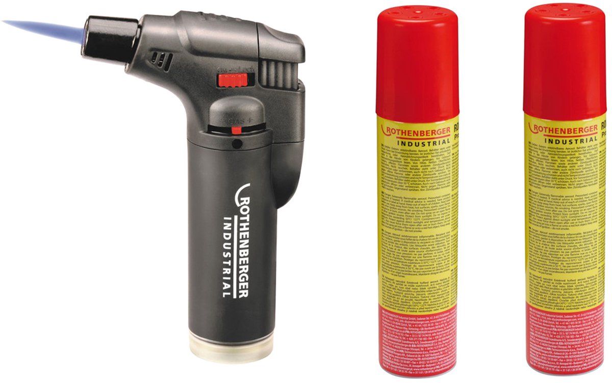 ROTHENBERGER Industriële universele gasbrander incl. 2x Rofill Su...