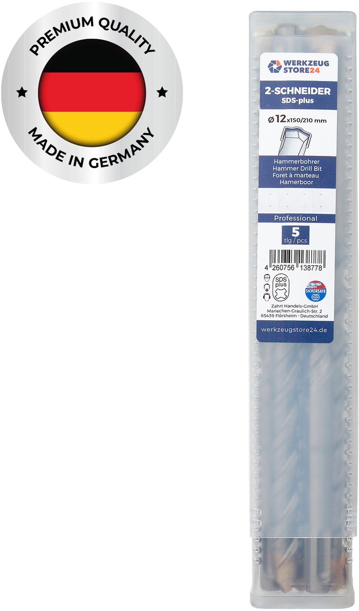 WS24 5x SDS-Plus klopboor PRO Ø 12 x 210 / 150 mm - WS24-100423