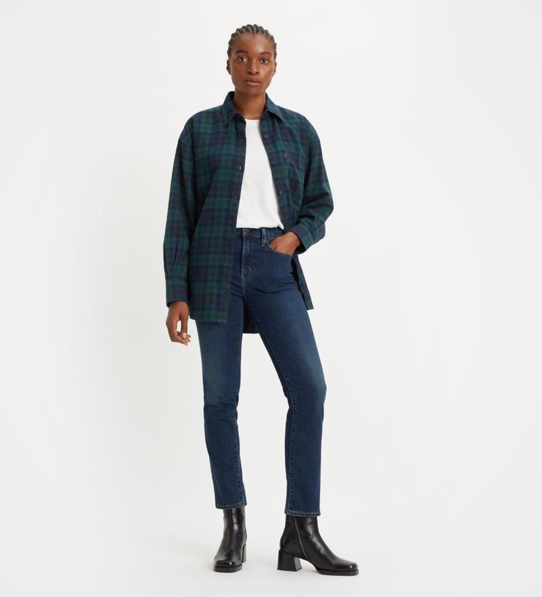 Levi’s Jeans 724 Hoge taille recht Blauw