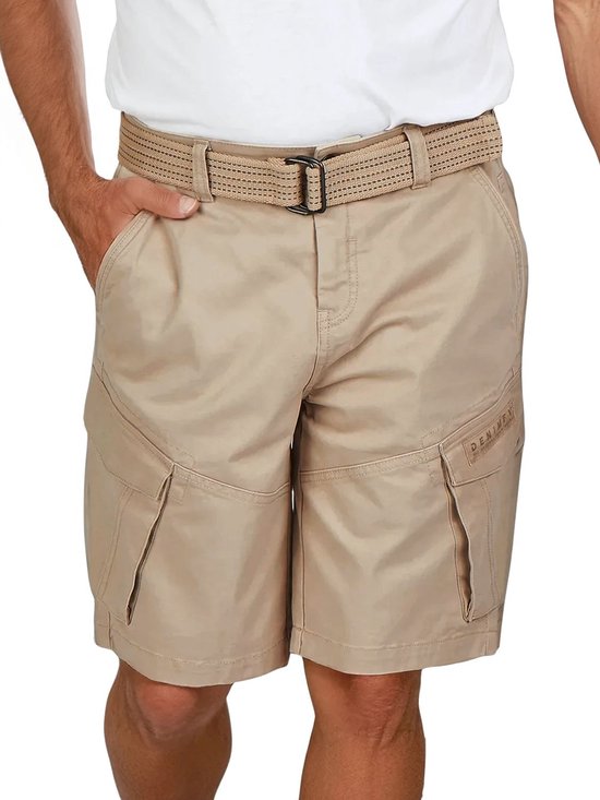DENIMFY Heren Short DFPhil regular/straight Beige 4XL Volwassenen - met Riem