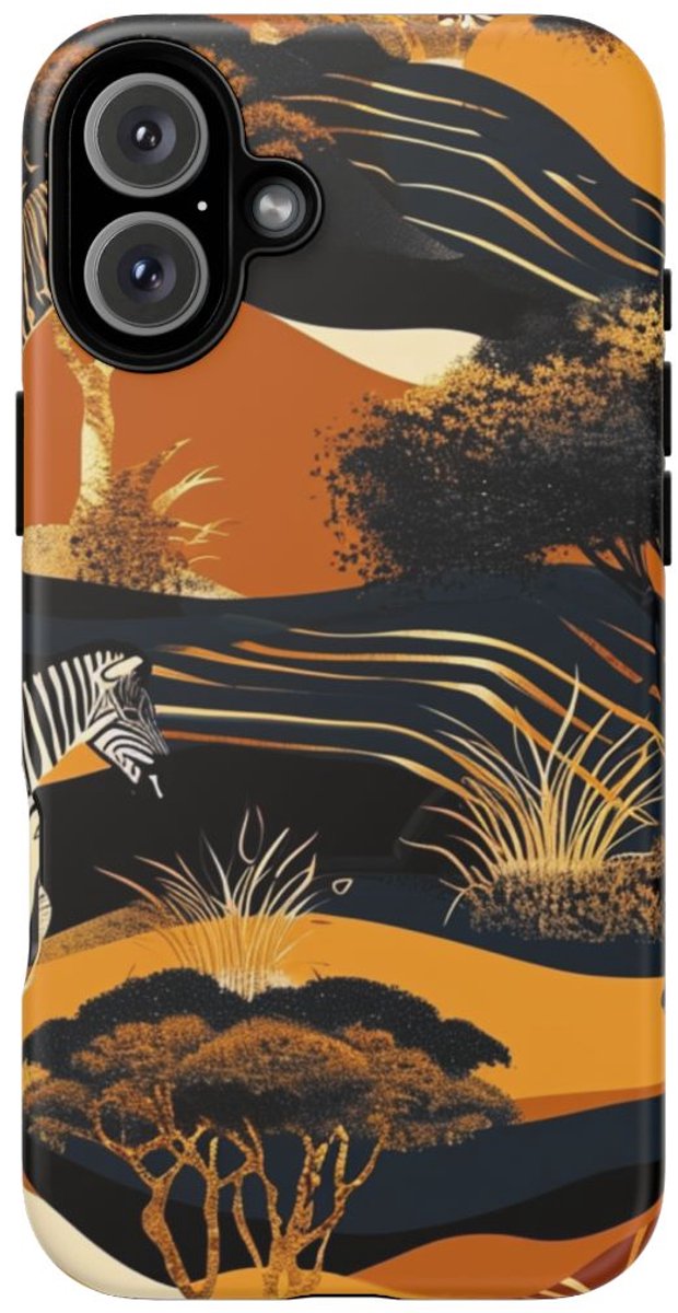Abstract Afrikaans Savanne Zebra Patroon – Telefoonhoesje Geschikt voor iPhone 16 Plus