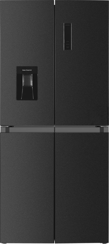 Frilec Amerikaanse koelkast 419L No-Frost 4 deuren waterdispenser digitaal display donker inox